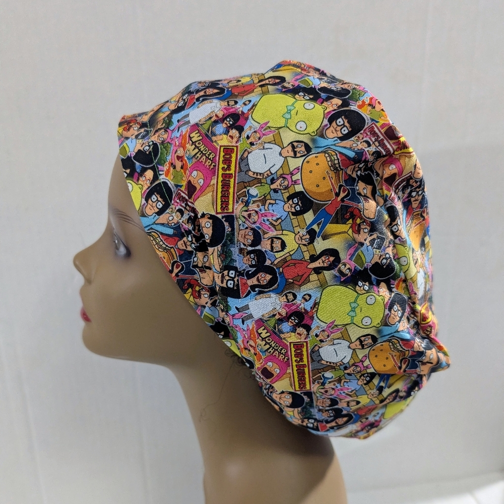 Bob's, Burger, Euro Style Scrub Cap, Scrub Cap, Chemo Hat